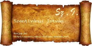 Szentiványi István névjegykártya