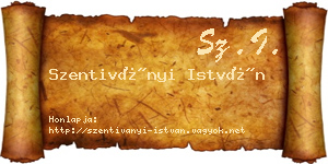 Szentiványi István névjegykártya