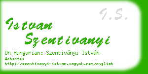 istvan szentivanyi business card